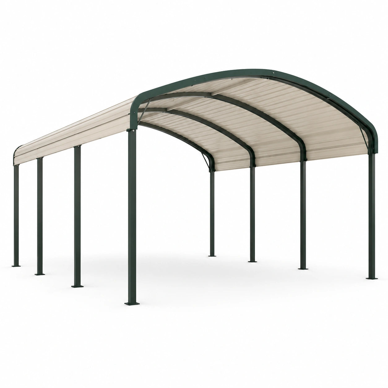 Tettoia Carport in Acciaio e Policarbonato 6x3 m Beige