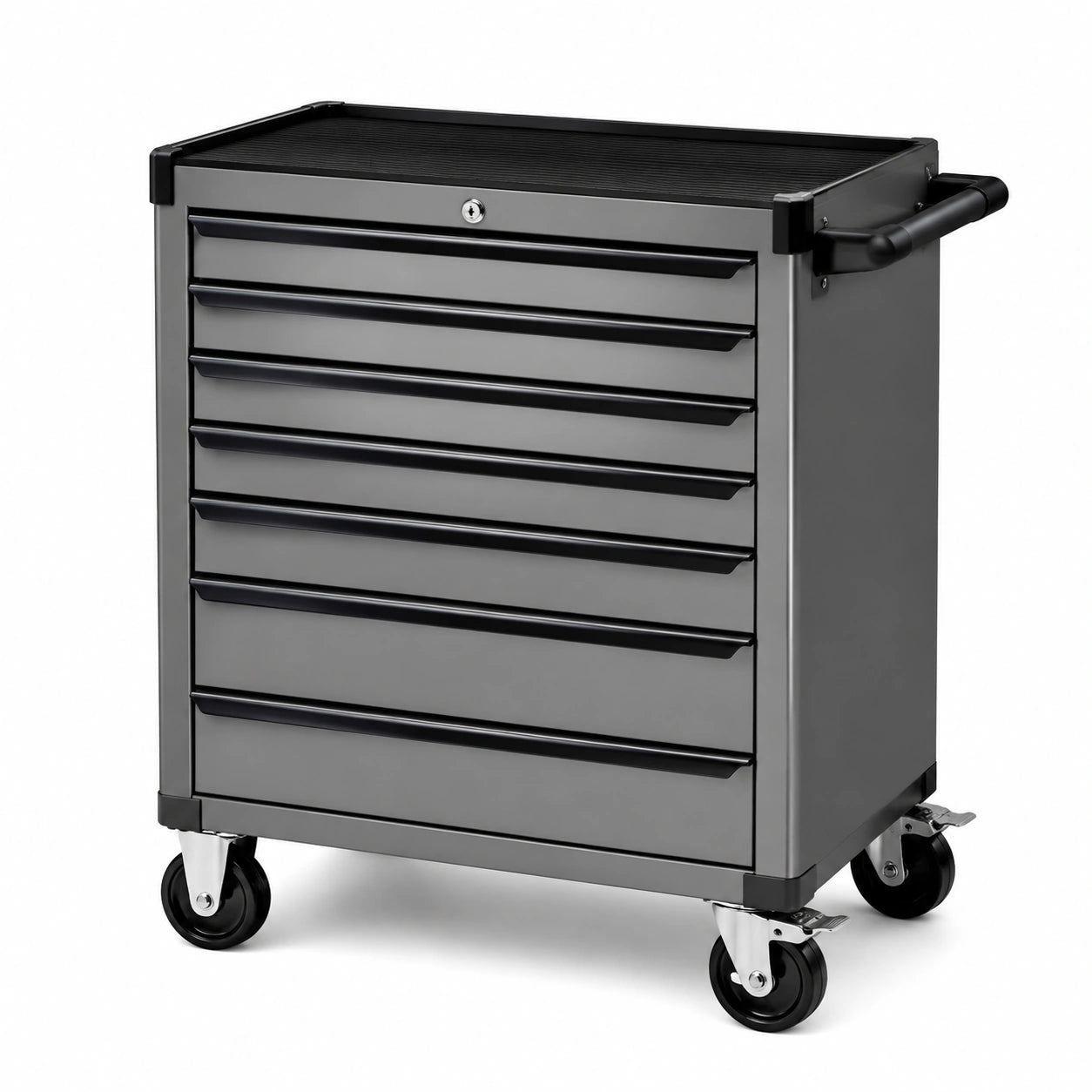 Carrello portautensili a 7 cassetti in metallo grigio