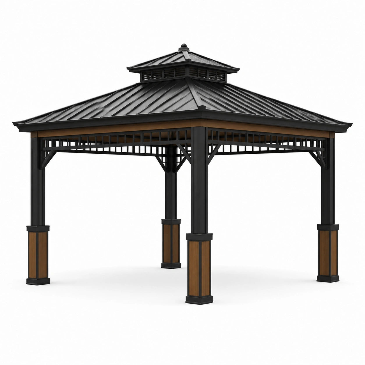 Gazebo quadrato in alluminio e acciaio zincato 300x300 cm