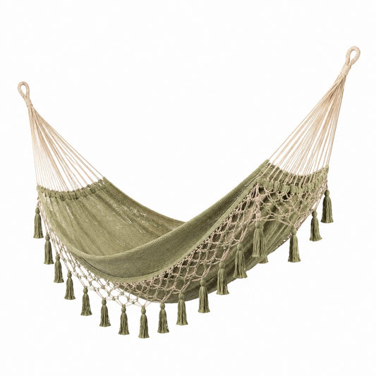 Amaca in Cotone Verde con Frange 200x150 cm