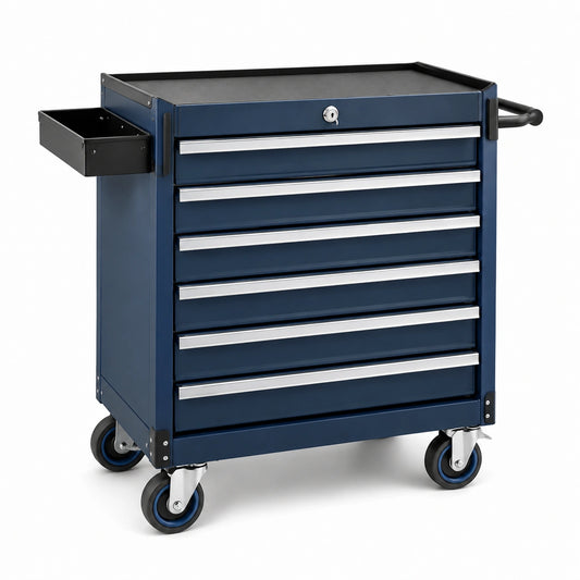 Carrello portautensili 7 cassetti in metallo blu