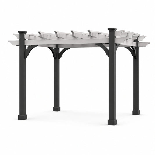 Pergola in Alluminio 300x400 cm Nero e Bianco
