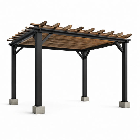 Pergola in Metallo e Legno 300x400x250 cm